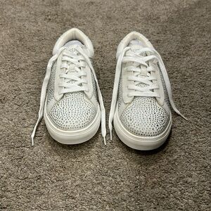 New, never worn Just Fab white jewel sneakers size 9.5